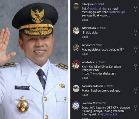 Viral, Gubernur Abdul Wahid Dikabarkan Kena OTT KPK, Akun Instagramnya Digeruduk Warganet